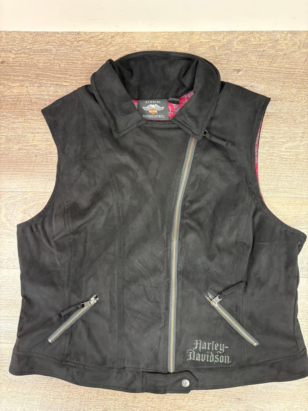 Harley-Davidson Genuine Motorclothes Black Moto Vest |Graphic Back | Women’s 2XL